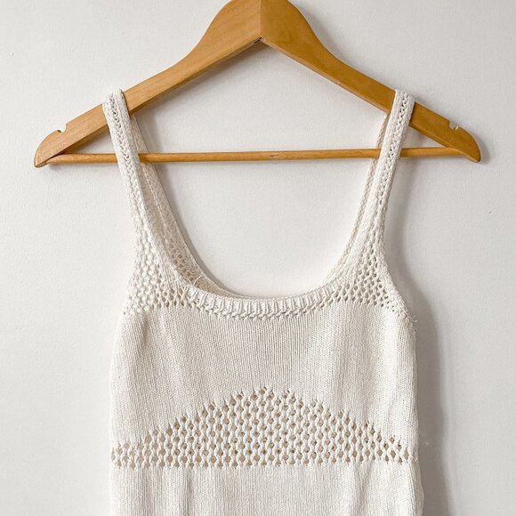 Zara Crochet Knit Mini Dress Ecru White  Size Small - Picture 3 of 7